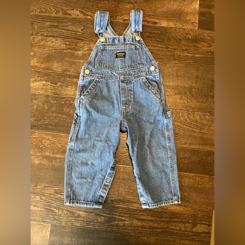 OshKosh B'gosh Blue Denim Vestbak Overalls 802-9009 Toddler Size 3/3T